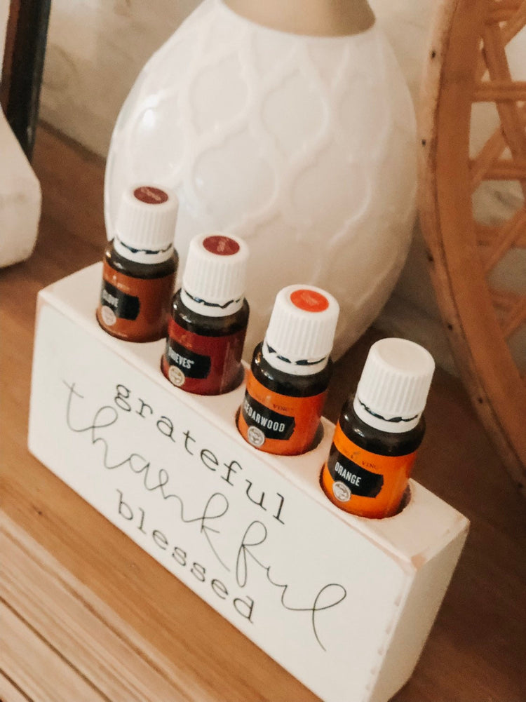 Grateful Thankful Blessed ~ Essential Oil Block