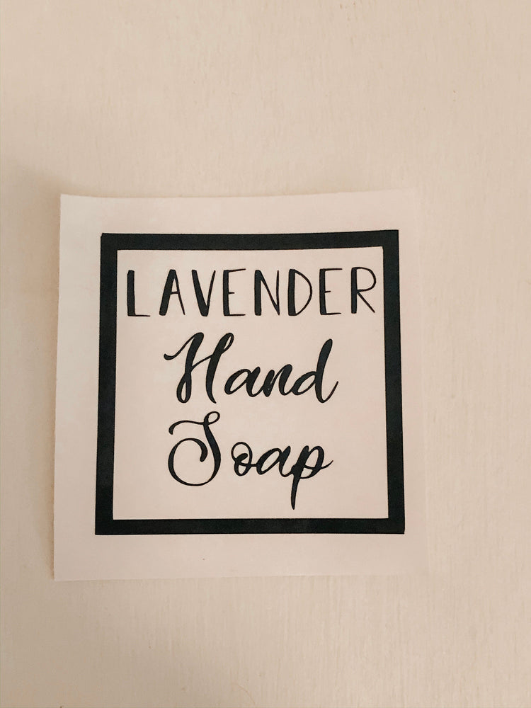 Lavender Hand Soap ~ 2 1/4" x 2 1/4" ~ Label Only