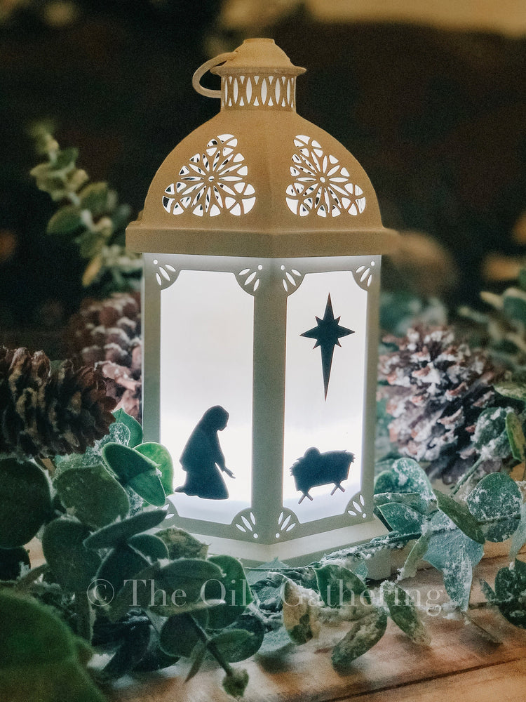 Lantern Nativity Silhouette, set of 4 figures ~ Vinyl Decal