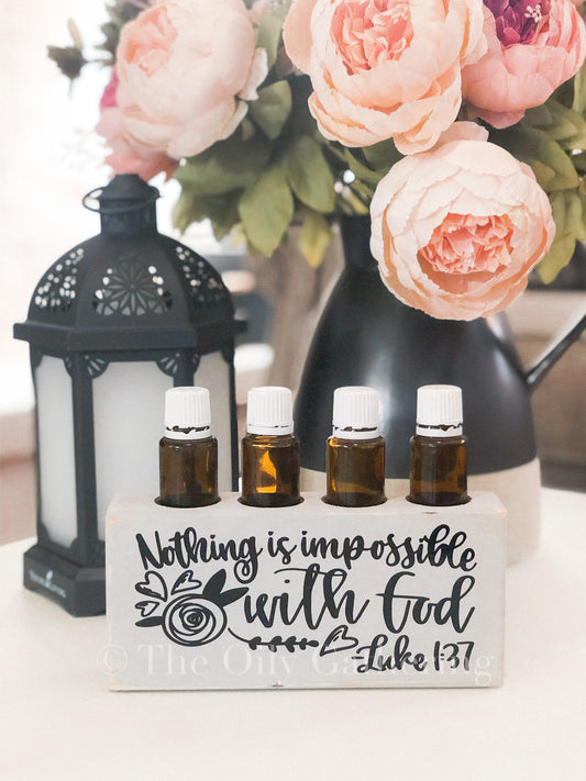 Nothing Is Impossible With God ~ Essential Oil Block