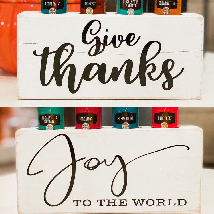 Give Thanks/Joy To The World ~ Double Sided ~ Essential Oil Block